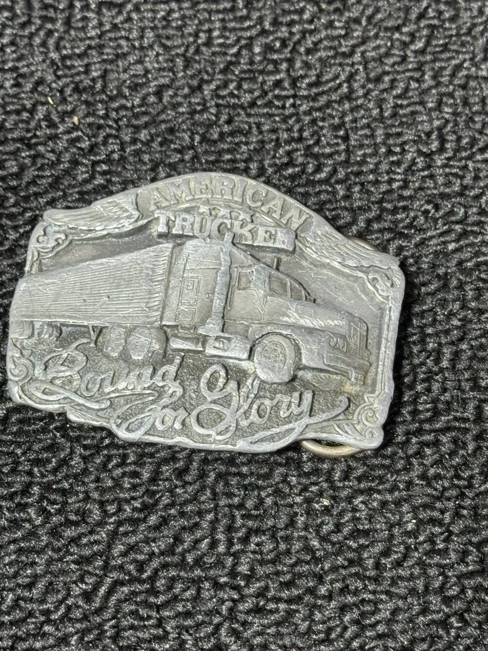 American Trucker Bound For Glory SISKIYOU Co. Men's Belt Buckle Metal Pewter